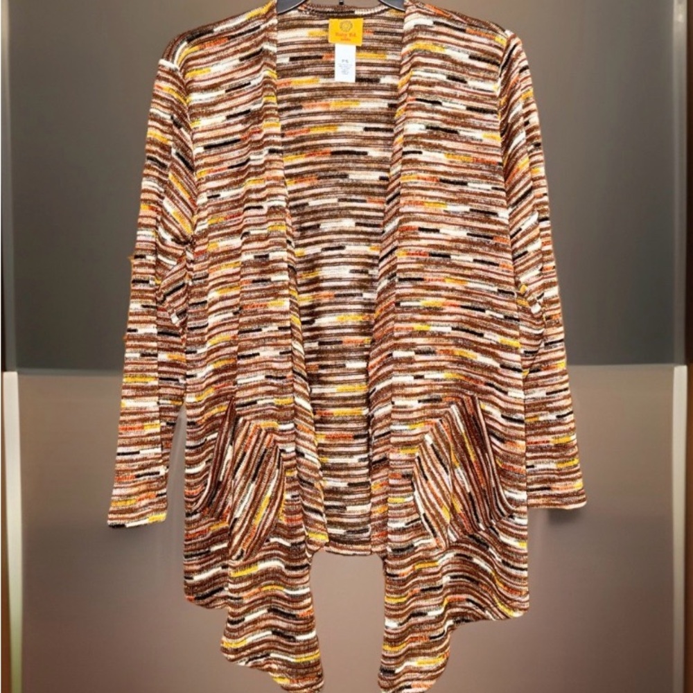 Ruby Rd. Women’s Multicolor Striped Open Cardigan… - image 1